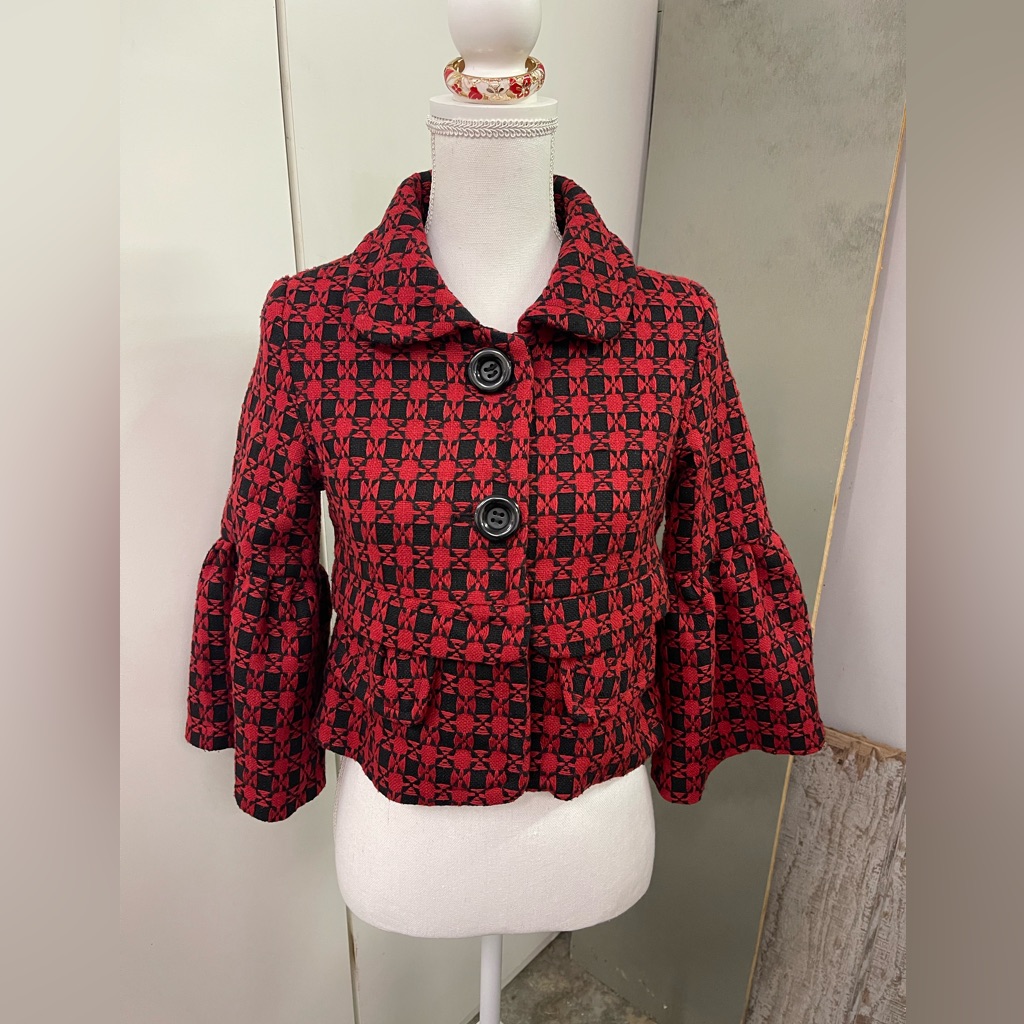 Checkered Buttoned Top